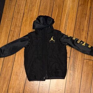 Jordan Black Hooded Jacket with Gold Details